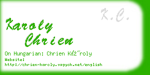 karoly chrien business card